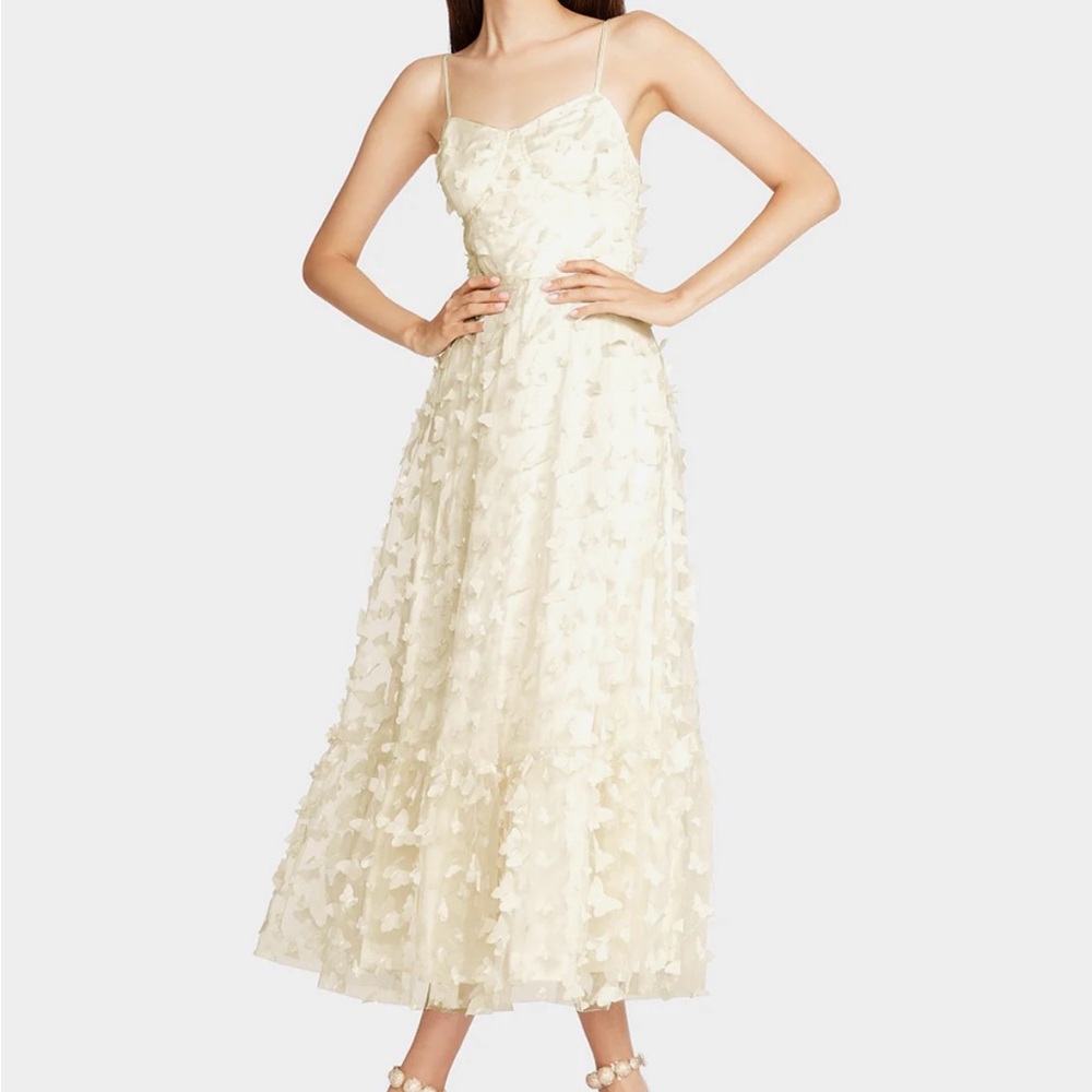 Betseys Butterfly Maxi Dress in Cream